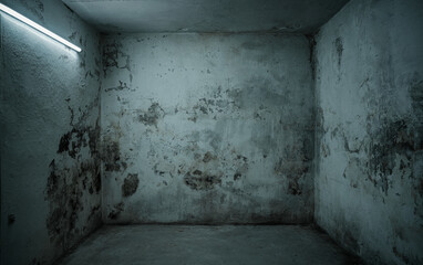 Old, grunge empty room with copy space - obrazy, fototapety, plakaty