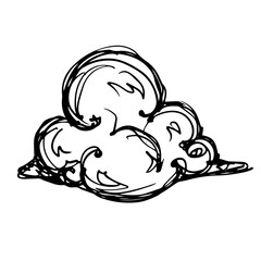 Sketch, doodle clouds. Vector graphics.