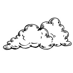 Sketch, doodle clouds. Vector graphics.