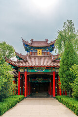 Fototapeta premium Architectural scenery of Dinghui Temple in Qihe, Shandong, China