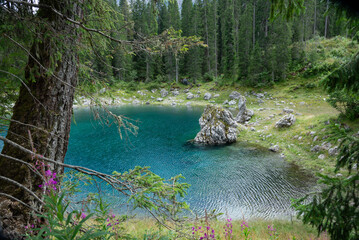 Alpine lake of Carezza in Val d'Ega - Bolzano