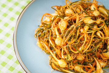 Korean specialty pickles and garlic salad