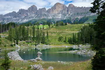 Alpine lake of Carezza in Val d'Ega - Bolzano