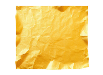 Piece of golden paper isolated on transparent background