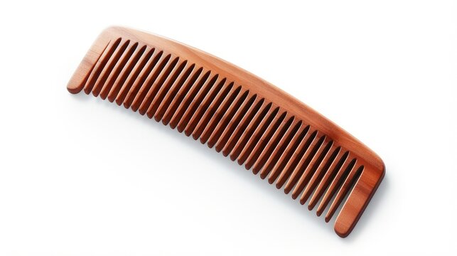 Side view of wooden comb isolated on white