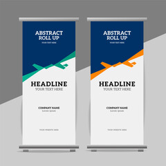 modern great abstract roll up  banner design with creative shapes