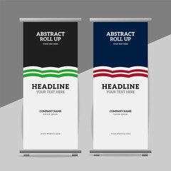 modern great abstract roll up  banner design with creative shapes