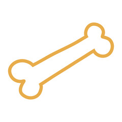 Hand drawn of cartoon bone. Vector illustration. 