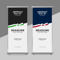 modern great abstract roll up  banner design with creative shapes