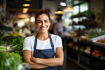 Verk&auml;uferin im Supermarkt: Professionelle Kundenserviceerfahrung und Produktpr&auml;sentation im Einzelhandelsumfeld