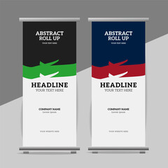 modern great abstract roll up  banner design with creative shapes