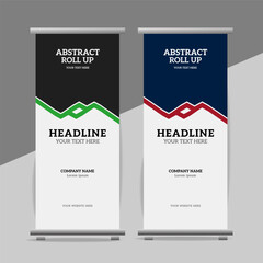 modern great abstract roll up  banner design with creative shapes