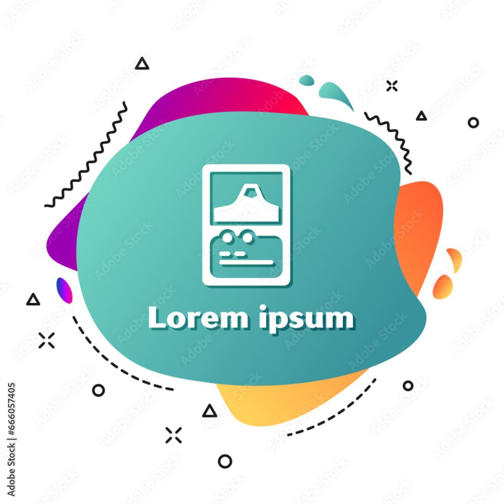 Aufkleber white card game collection icon isolated on white background. fantasy ui kit with magic items. abstr