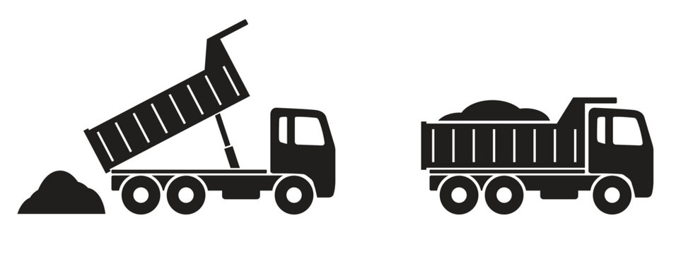 dump truck silhouette symbols