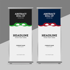 modern great abstract roll up  banner design with creative shapes