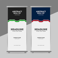 modern great abstract roll up  banner design with creative shapes