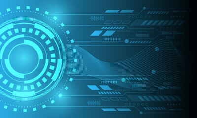 green turquoise lines circuit networking hi tech technology abstract background