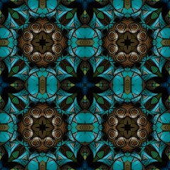 Seamless background pattern,  Abstract kaleidoscope symmetrical pattern