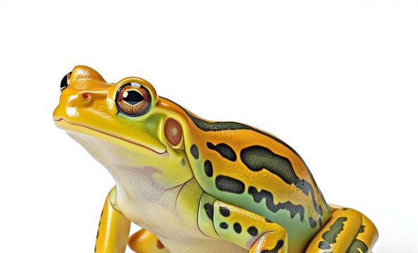 Frog isolated on white background and copy space