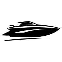 Hand Drawn Icon Illustration of Speed Boat. SVG Vector