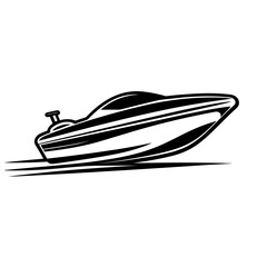 Hand Drawn Icon Illustration of Speed Boat. SVG Vector