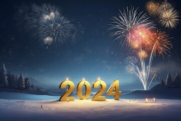 Happy new year 2024

 - obrazy, fototapety, plakaty