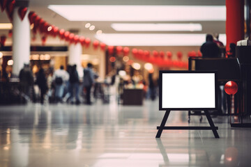 Obraz premium Mall with banner for text in gallery lobby