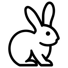 Simple Icon Illustration of Rabbit with Outline Style. SVG Vector