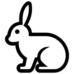 Simple Icon Illustration of Rabbit with Outline Style. SVG Vector
