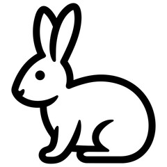 Simple Icon Illustration of Rabbit with Outline Style. SVG Vector