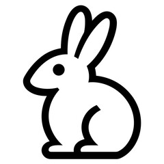 Simple Icon Illustration of Rabbit with Outline Style. SVG Vector