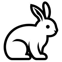 Simple Icon Illustration of Rabbit with Outline Style. SVG Vector