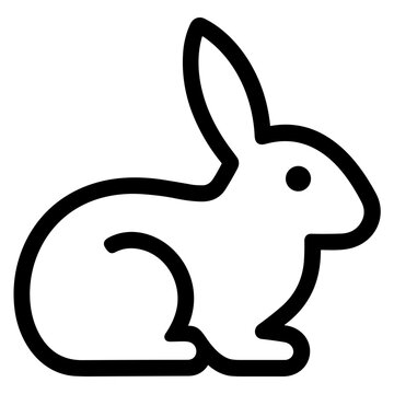 Simple Icon Illustration of Rabbit with Outline Style. SVG Vector