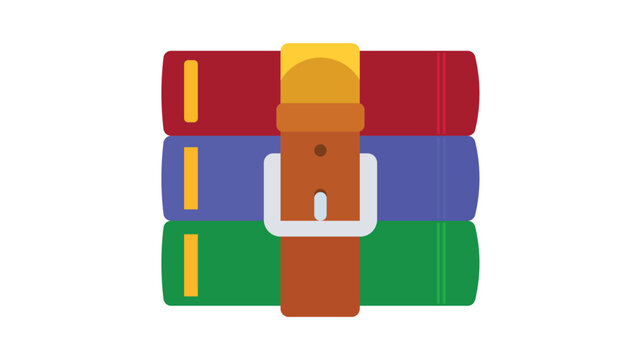 Modern flat design of RAR or ZIP archive file icon for web
