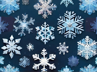 Obraz na płótnie Canvas Snowflakes painted background drawing Pantone palette.
