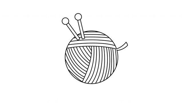 Animated video forming a sketch of a ball thread icon