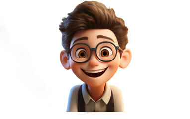 Jovial Boy Balancing a Stack with Smiling Character Isolated on Transparent Background PNG.