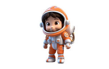 Boy With a Toy Spaceship And Smiling 3D Character Isolated on Transparent Background PNG.