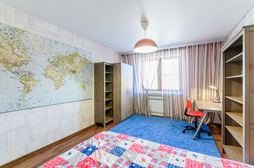interior apartment room bedroom with bed