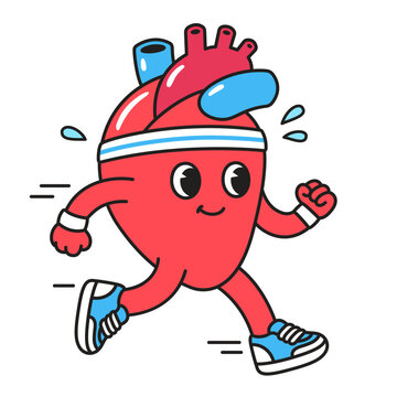 recommend clip art: Cartoon heart character running