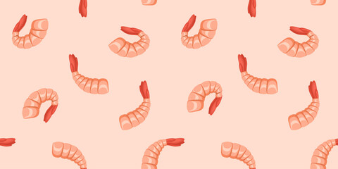 shrimps seamless pattern vector illustration