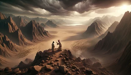 Fotobehang Jesus is tempted in the desert © Faith Stock