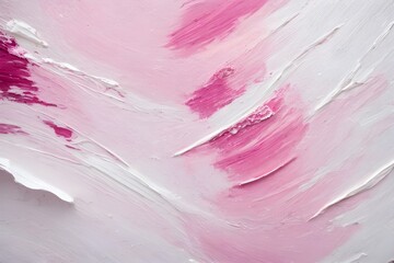 Closeup of abstract pink texture background.. Oil, acrylic brushstroke, pallet knife paint on canvas (Generative Ai)