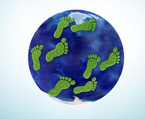 Carbon footprint concept - 3d rendering