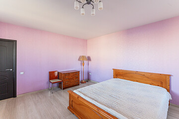 Fototapeta premium interior apartment room bedroom with bed