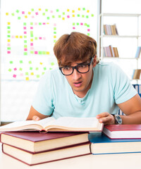Student preparing for university exams