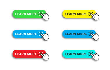 Fototapeta premium Learn more button set. Vector illustration