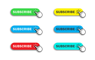 Subscribe button set. Vector illustration
