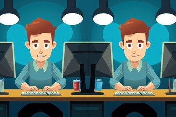 Happy Freelancers Working Together in a Productive Atmosphere