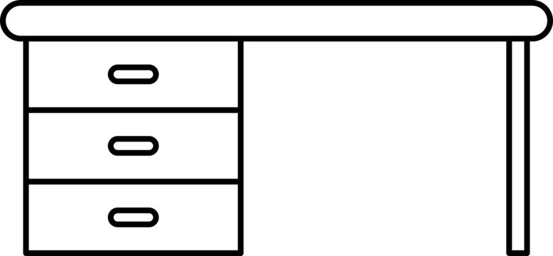 recommend clip art: Desk line icon